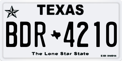 TX license plate BDR4210