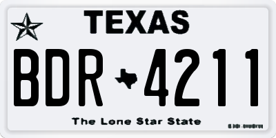 TX license plate BDR4211