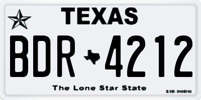 TX license plate BDR4212