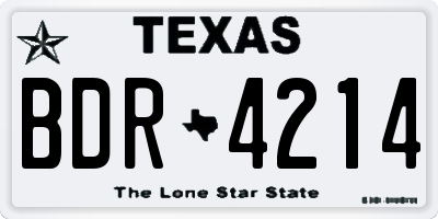 TX license plate BDR4214