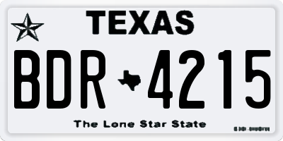TX license plate BDR4215
