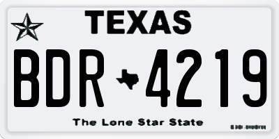 TX license plate BDR4219