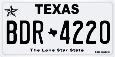 TX license plate BDR4220