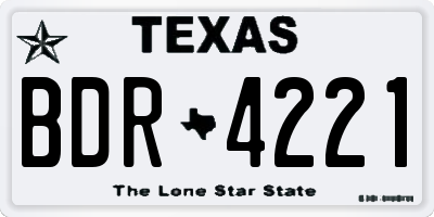TX license plate BDR4221