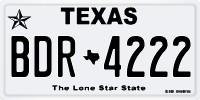 TX license plate BDR4222
