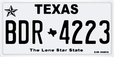 TX license plate BDR4223