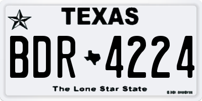 TX license plate BDR4224