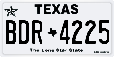 TX license plate BDR4225