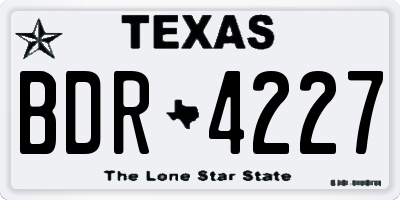 TX license plate BDR4227