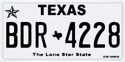 TX license plate BDR4228