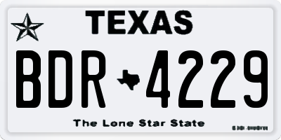 TX license plate BDR4229