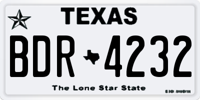 TX license plate BDR4232