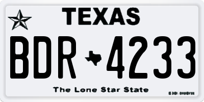 TX license plate BDR4233