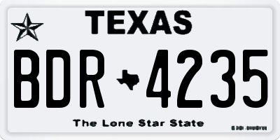 TX license plate BDR4235