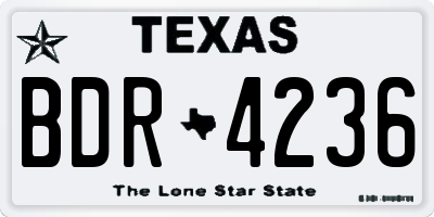 TX license plate BDR4236