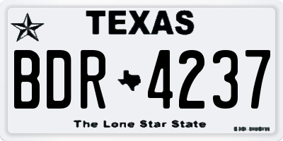 TX license plate BDR4237