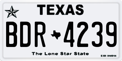 TX license plate BDR4239