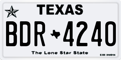 TX license plate BDR4240