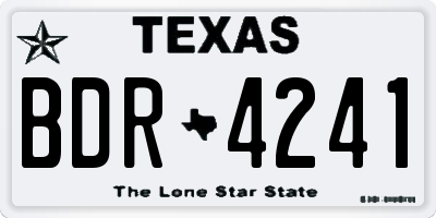 TX license plate BDR4241
