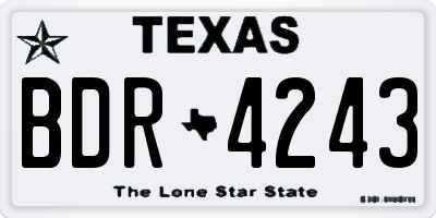 TX license plate BDR4243
