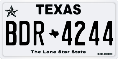 TX license plate BDR4244