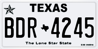 TX license plate BDR4245