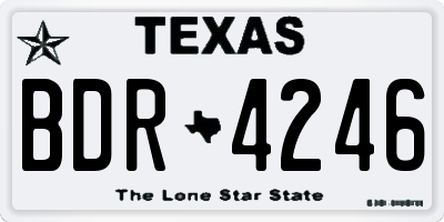 TX license plate BDR4246