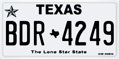 TX license plate BDR4249