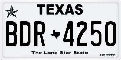 TX license plate BDR4250