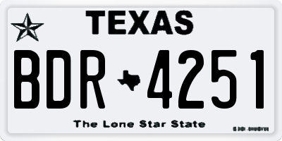 TX license plate BDR4251