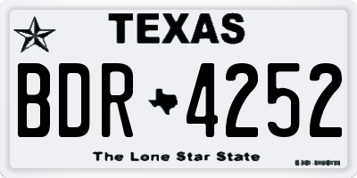 TX license plate BDR4252