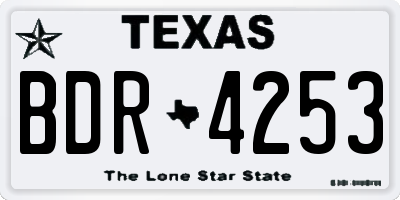 TX license plate BDR4253