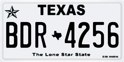 TX license plate BDR4256