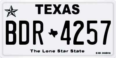 TX license plate BDR4257