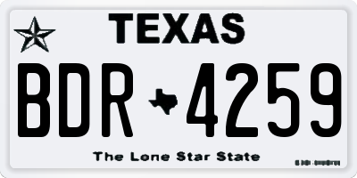 TX license plate BDR4259