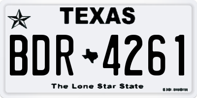 TX license plate BDR4261