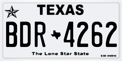 TX license plate BDR4262