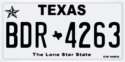 TX license plate BDR4263