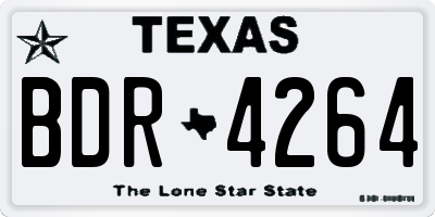 TX license plate BDR4264