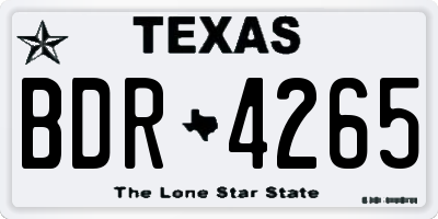 TX license plate BDR4265
