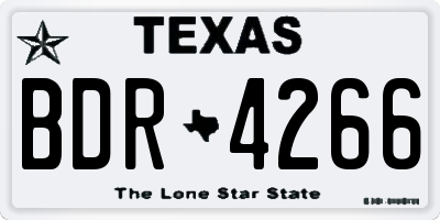 TX license plate BDR4266