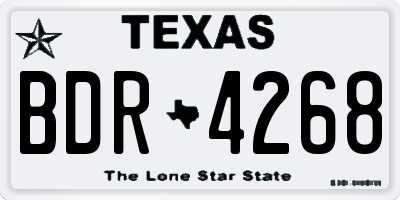 TX license plate BDR4268