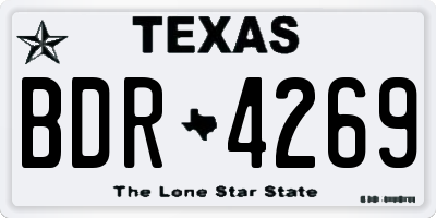 TX license plate BDR4269