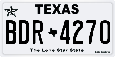 TX license plate BDR4270