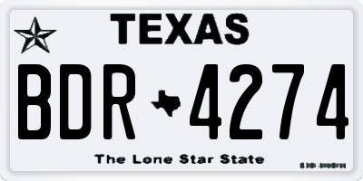 TX license plate BDR4274