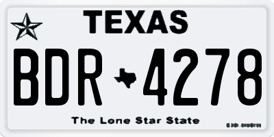 TX license plate BDR4278