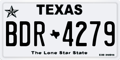 TX license plate BDR4279