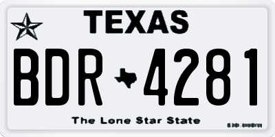 TX license plate BDR4281