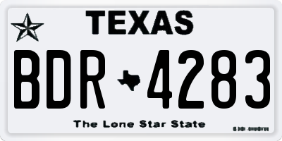 TX license plate BDR4283
