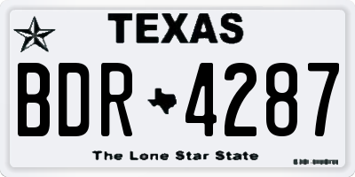 TX license plate BDR4287